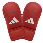 Handschoenen van Karate-Kumite Adidas Rood en Blauw Goedgekeurd door WKF zonder duim