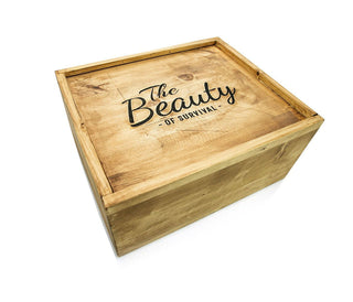 Thaibokshandschoenen Fairtex BGV24 The Beauty of Survival met houten doos
