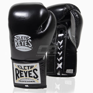 Bokshandschoenen Cleto Reyes Professionele CB2 Zwart-Zilver met veters