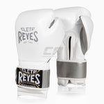 Bokshandschoenen Cleto Reyes Sparring CE6 Wit-zilver Speciale Editie