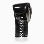 Bokshandschoenen Cleto Reyes Traditionele Training CE4 Zwart-zilver met veters