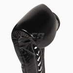 Bokshandschoenen Cleto Reyes Traditionele Training CE4 Zwart-zilver met veters