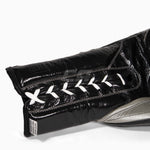 Bokshandschoenen Cleto Reyes Traditionele Training CE4 Zwart-zilver met veters