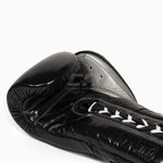 Bokshandschoenen Cleto Reyes Traditionele Training CE4 Zwart-zilver met veters