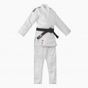 Judopak wit Adidas J730 Champion III IJF slank strepen Italië