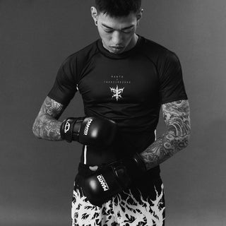 Rashguard Manto Treasure Zone maniche corte nero-Combat Arena