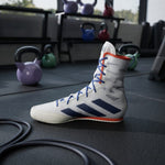 Scarpe da Boxe Adidas Box Hog 4 Bianco-blu-Combat Arena