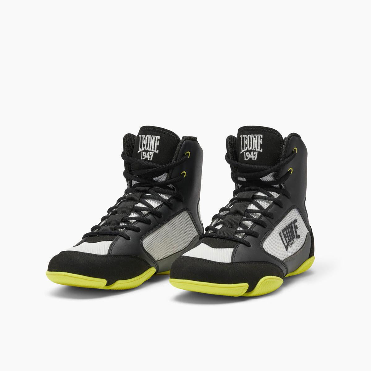 Boksschoenen Leone 1947 Premium CL110 Zwart-limoen - Combat Arena