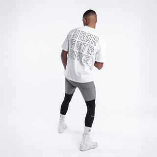 T-shirt Boxraw HRDR FSTR SMTR Oversize Wit