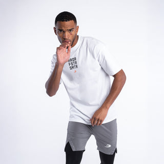T-shirt Boxraw HRDR FSTR SMTR Oversize Wit