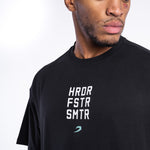 T-shirt Boxraw HRDR FSTR SMTR Oversize Zwart