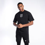 T-shirt Boxraw HRDR FSTR SMTR Oversize Zwart