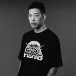 T-shirt oversize Manto Treasure Zone Zwart