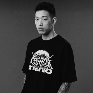 T-shirt oversize Manto Treasure Zone Zwart