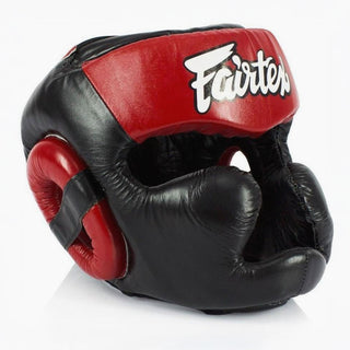 Caschetto Fairtex Diagonal Vision Sparring HG13 zwart-rood 