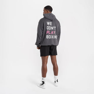 Sweatshirt Boxraw We Don't Play Boxing oversize met capuchon Grijs-roze-Combat Arena