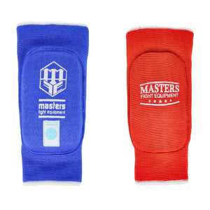 Elleboogbeschermer  elastische omkeerbare Masters WAKO rood blauw 