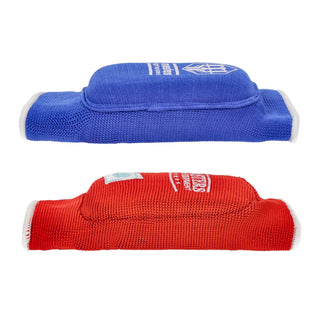 Elleboogbeschermer  elastische omkeerbare Masters WAKO rood blauw 