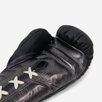 Bokshandschoenen Di Nardo met Veters 12 Oz Zwart-donkere zilver-Combat Arena