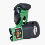 Bokshandschoenen Di Nardo met Veters 14 Oz Zwart-groen-Combat Arena