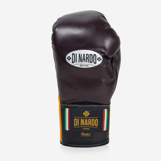 Bokshandschoenen Di Nardo met Veters 16 Oz Bourgondië-geel-Combat Arena