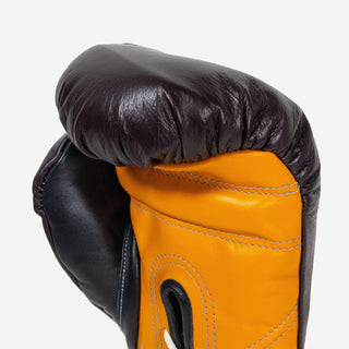 Bokshandschoenen Di Nardo met Veters 16 Oz Bourgondië-geel-Combat Arena