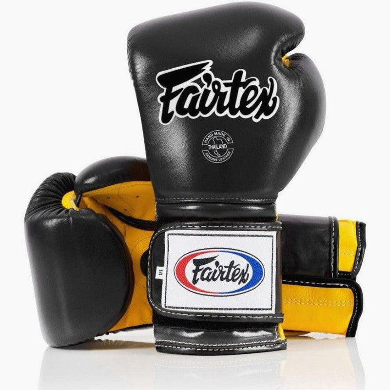 Bokshandschoenen Fairtex Mexicaanse stijl BGV9 Zwart-Geel