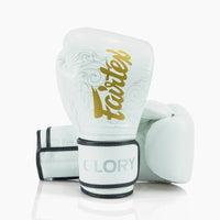 Bokshandschoenen Fairtex x Glory BGVG3 Wit-goud-Combat Arena