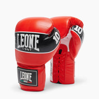 Bokshandschoenen Leone Shock Pro met veters GN057L Rood 