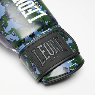 Bokshandschoenen Leone Urban Fighter GN335 blauw-groen camo-Combat Arena