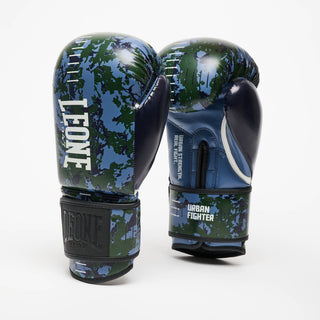 Bokshandschoenen Leone Urban Fighter GN335 blauw-groen camo-Combat Arena