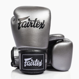 Thaibokshandschoenen Fairtex BGV1C-Plus Gun Metallic-Combat Arena