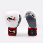 Thaibokshandschoenen Twins Special BGVL3 Zwart-wit-grijs-Combat Arena