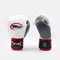 Thaibokshandschoenen Twins Special BGVL3 Zwart-wit-grijs-Combat Arena