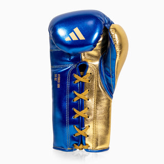 Bokshandschoenen Adidas Hybrid 500 Pro met Veters Blauw-goud 