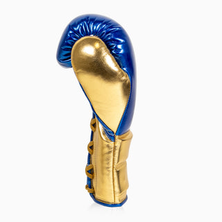 Bokshandschoenen Adidas Hybrid 500 Pro met Veters Blauw-goud 