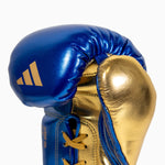 Bokshandschoenen Adidas Hybrid 500 Pro met Veters Blauw-goud 