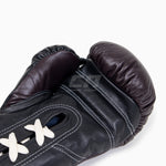 Bokshandschoenen Di Nardo met veters Bourgondië-Zwart 14 oz 