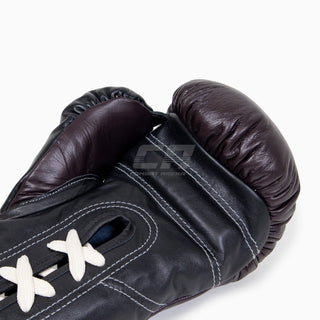 Bokshandschoenen Di Nardo met veters Bourgondië-Zwart 14 oz 