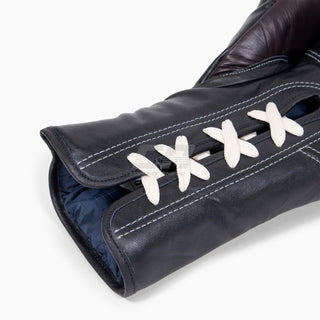 Bokshandschoenen Di Nardo met veters Bourgondië-Zwart 14 oz 