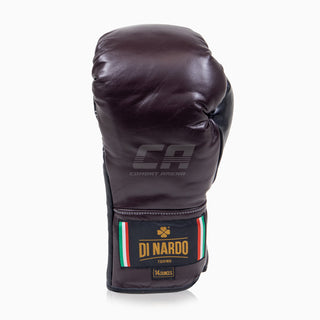 Bokshandschoenen Di Nardo met veters Bourgondië-Zwart 14 oz 