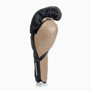 Bokshandschoenen Di Nardo met veters Zwart-Beige 12 oz 