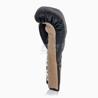 Bokshandschoenen Di Nardo met veters Zwart-Beige 12 oz 