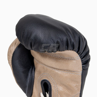 Bokshandschoenen Di Nardo met veters Zwart-Beige 12 oz 