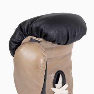 Bokshandschoenen Di Nardo met veters Zwart-Beige 12 oz 