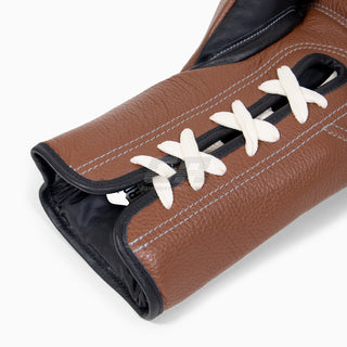 Bokshandschoenen Di Nardo met veters Zwart-Bruin 16 oz 