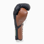 Bokshandschoenen Di Nardo met veters Zwart-Bruin 16 oz 