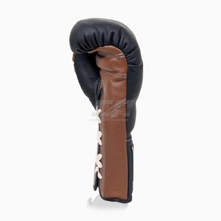 Bokshandschoenen Di Nardo met veters Zwart-Bruin 16 oz 