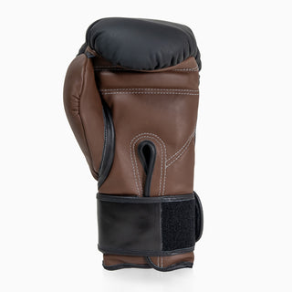 Bokshandschoenen Di Nardo met Klittenband 16 Oz Zwart-cacao 