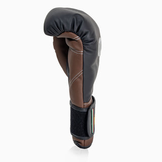 Bokshandschoenen Di Nardo met Klittenband 16 Oz Zwart-cacao 